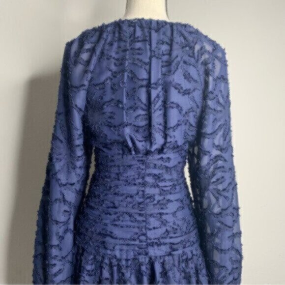 NWT Tanya Taylor Eva Navy Blue Puff Sleeve Mini Dress - Picture 8 of 13